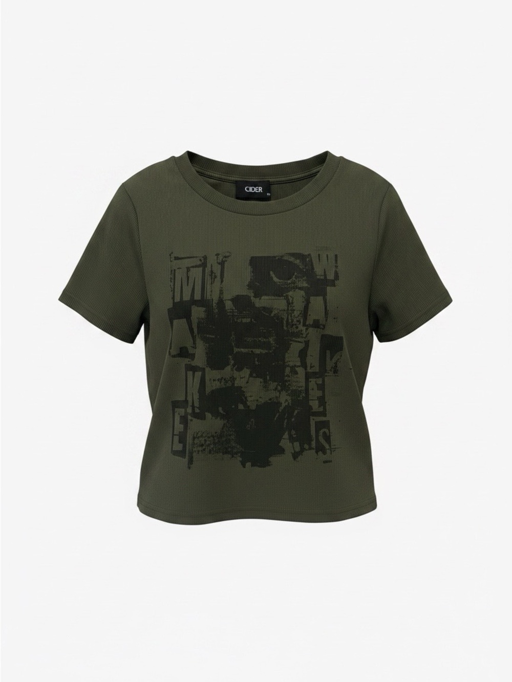 Cider Olive Green Tee with Black Graphic